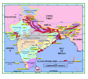 Flood Prone Area in India Map