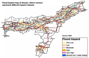 Flood hazard map of assam