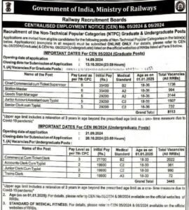 RRB NTPC Recruitment 2024 PDF 