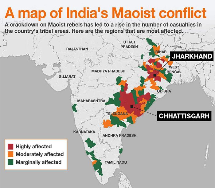 A Map of India's Maoist Conflict