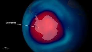 Ozone hole shrinkage