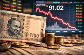 Rupee Hits Record Low at 91.98 Against US Dollar