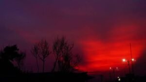 Rare phenomenon of red sky seen in Ladakh
