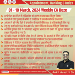 01-10-March 2024 Weekly Appointment, Banking & Index CA Doze