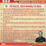 18-24 March 2024 Weekly Appointment, Banking & Index CA Doze