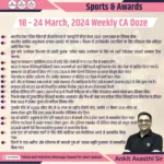 18-24 March 2024 Weekly Sports Awards CA Doze
