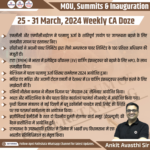 25-31 March 2024 Weekly Important MOU & Inauguration CA Doze