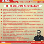 01-07 April 2024 Weekly Appointment, Banking & Index CA Doze