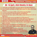 08-14 April 2024 Weekly Appointment, Banking & Index CA Doze