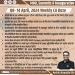 08-14 April 2024 Weekly Important MOU & Inauguration CA Doze