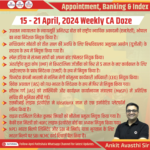 15-21 April 2024 Weekly Appointment, Banking & Index CA Doze