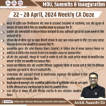 22-28 April 2024 Weekly Important MOU & Inauguration CA Doze