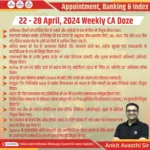 22-28 April 2024 Weekly Appointment, Banking & Index CA Doze