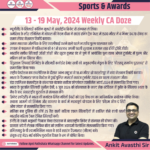 13 – 19 May, 2024 Weekly Sports Awards CA Doze