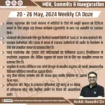 20 -26 May, 2024 Weekly Important MOU & Inauguration CA Doze