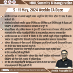 5 – 11 May, 2024 Weekly Important MOU & Inauguration CA Doze