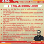 5 – 11 May, 2024 Weekly Appointment, Banking & Index CA Doze