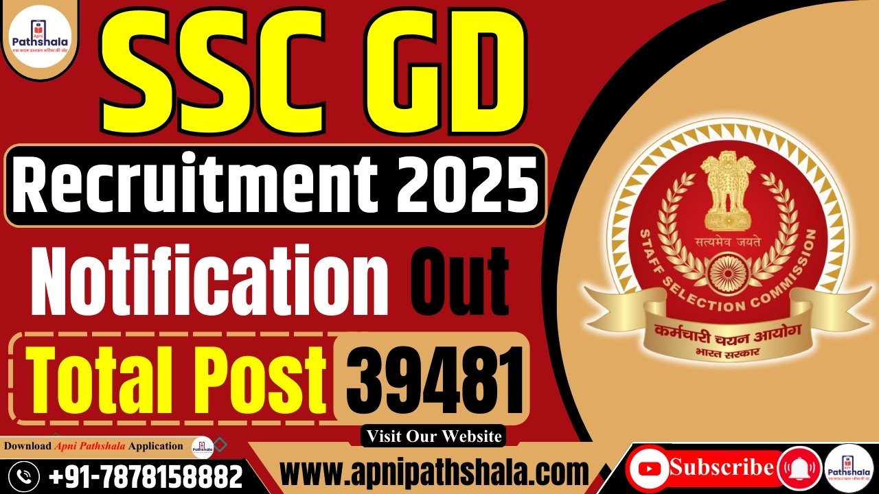 SSC GD 2025_ कुल 39481 पदो पर अधिसूचना जारी