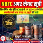 RBI ने वर्ष 2024-25 के लिए NBFC अपर लेयर (UL) सूची जारी की