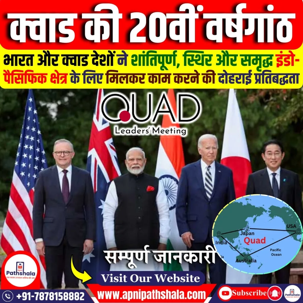 क्वाड सहयोग की 20वीं वर्षगांठ
