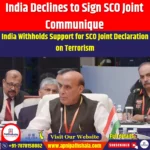 India Declines to Sign SCO Joint Communique