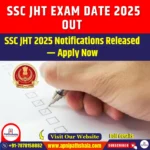 SSC JHT Exam Date 2025 Out