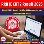 RRB JE CBT 2 Result 2025