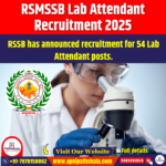 RSMSSB Lab Attendant Recruitment 2025