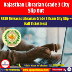 Rajasthan Librarian Grade 3 City Slip Out