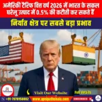 अमेरिकी टैरिफ वित्त वर्ष 2026 में भारत के सकल घरेलू उत्पाद में 0.5% की कटौती कर सकते हैं (US tariffs could cut 0.5% from India’s GDP in FY26) | UPSC