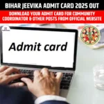 Bihar Jeevika Admit Card 2025 Out