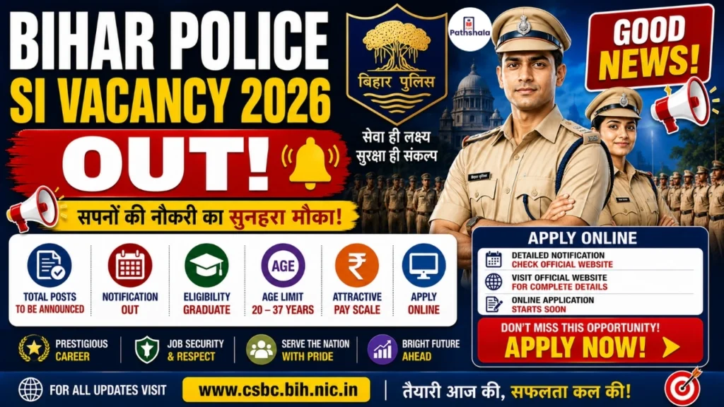 Bihar Police SI Vacancy 2026 Out