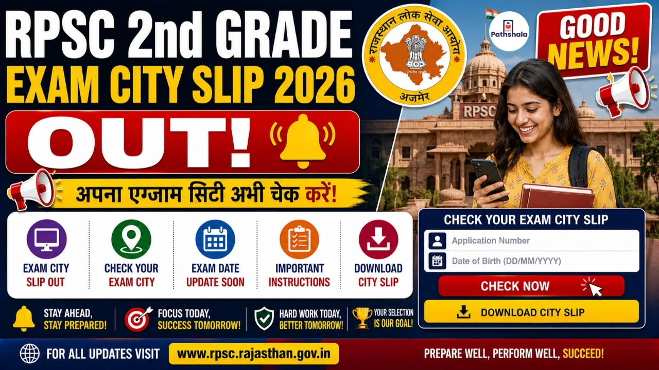 RPSC 2nd Grade Exam City Slip 2026 Out