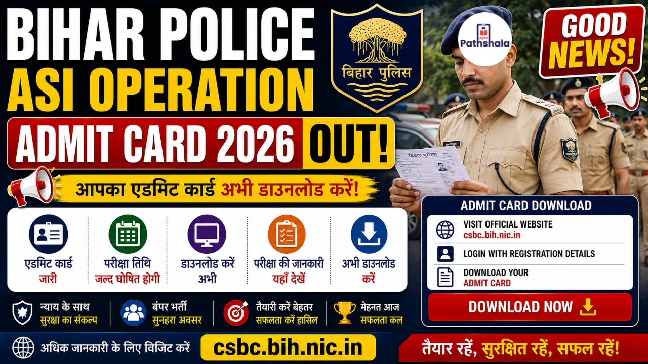 Bihar Police ASI Operation Admit Card 2026 Out