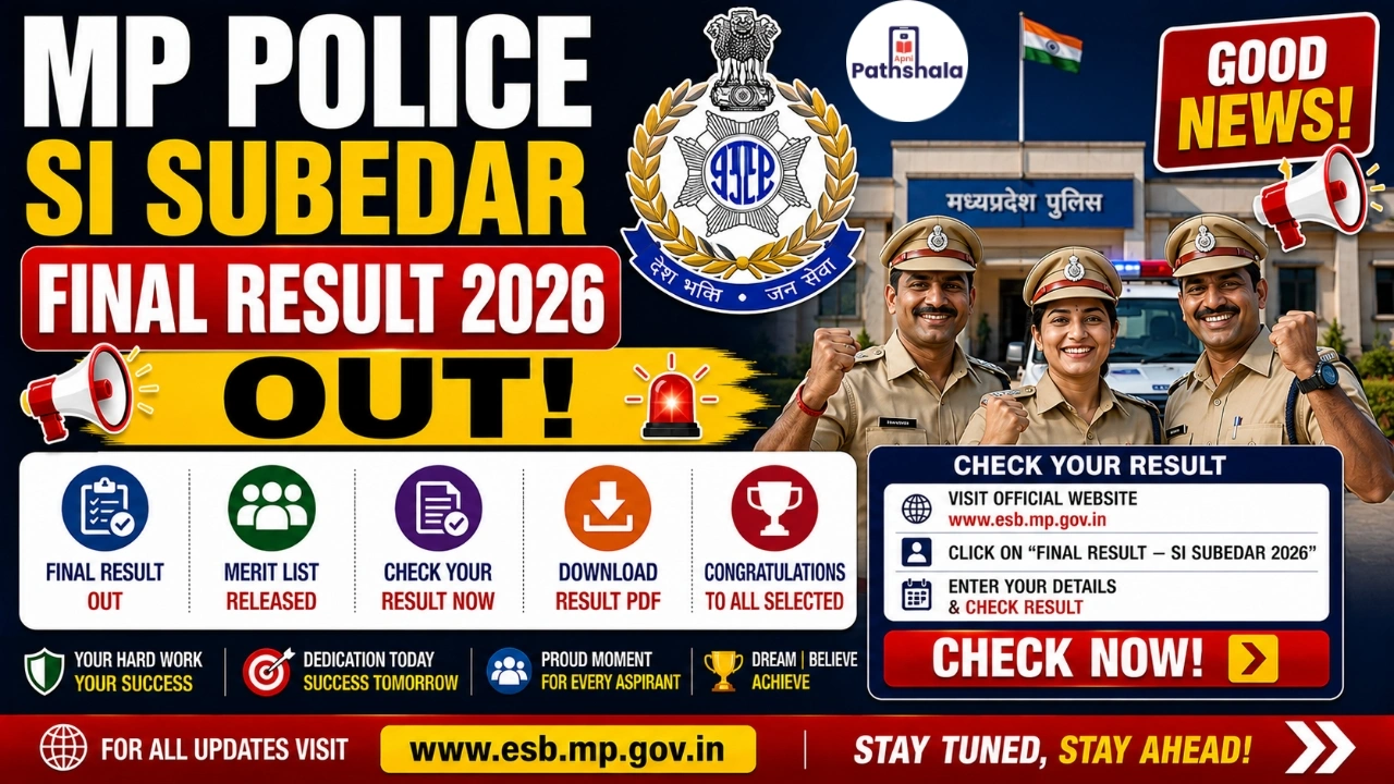 MP Police SI Subedar Final Result 2026 Out