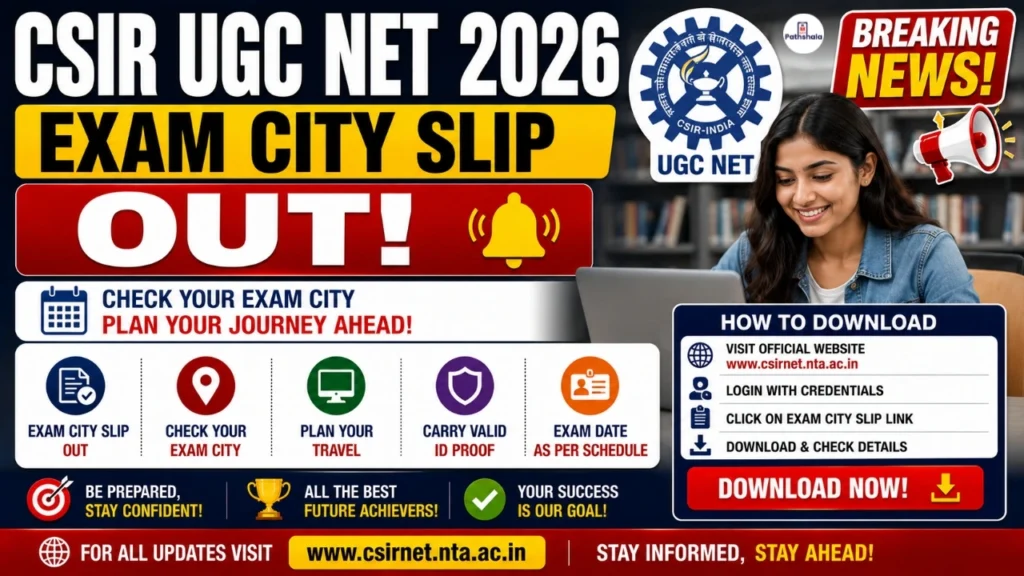 CSIR UGC NET 2026 Exam City Slip Out