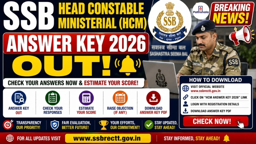 SSB Head Constable Ministerial Answer Key 2026 Out