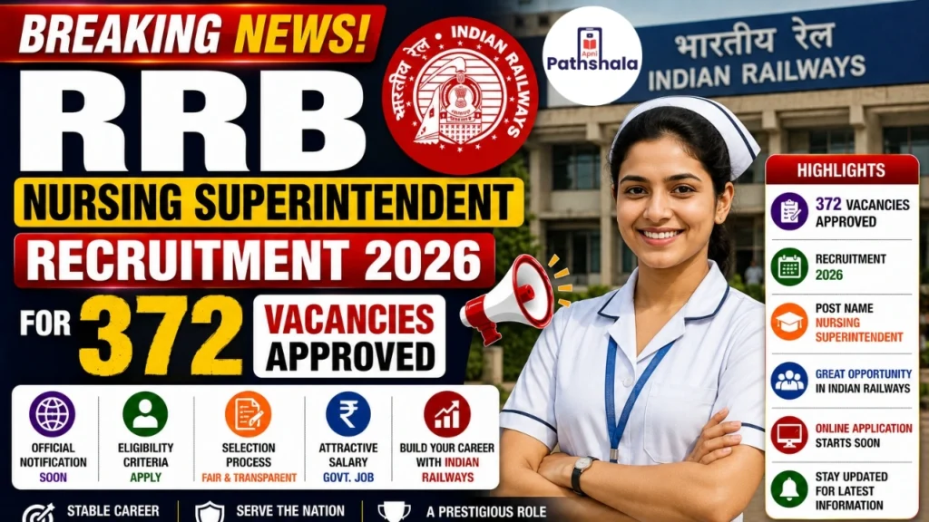 RRB Nursing Superintendent Recruitment 2026