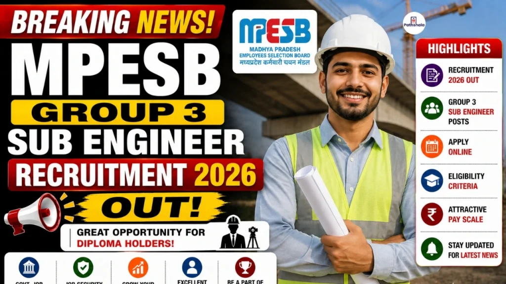 MPESB Group 3 Sub Engineer Recruitment 2026