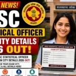 RPSC Statistical Officer Exam City Details 2026 Out