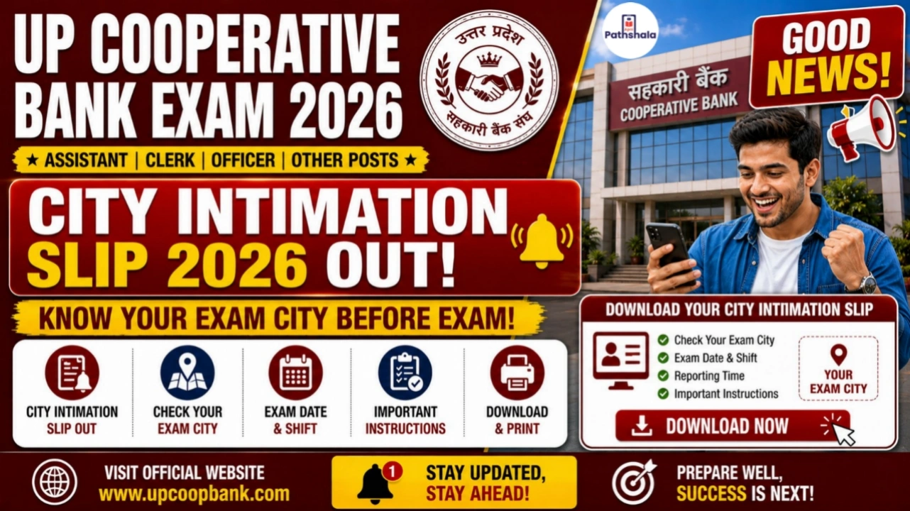 UP Cooperative Bank Exam City Intimation Slip 2026