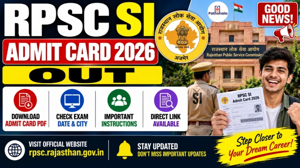 RPSC SI Admit Card 2026