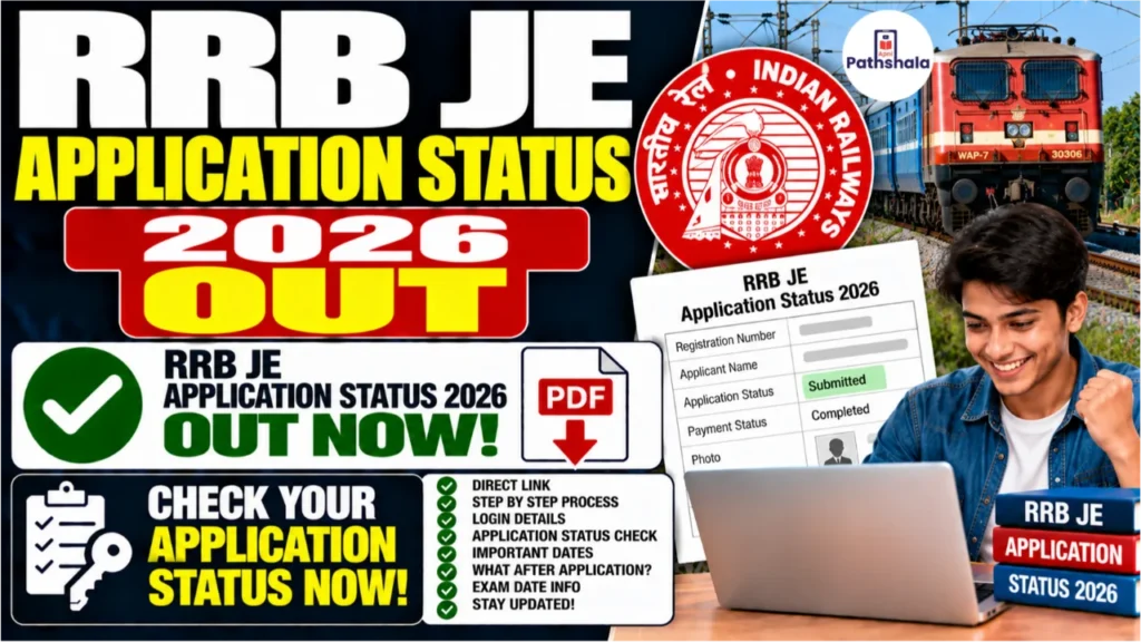 RRB JE Application Status 2026